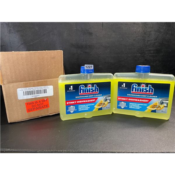 2-Pack Box of Finish Dishwasher Deep Cleaner; Dual Action Formula - Lemon Sparkle (250ml Each) - New