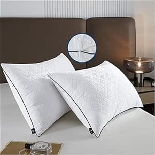 2-Pack of Queen Size Bed Pillows; Down Alternative Fill/Ultra Soft & Fluffy Pillows - New Sealed