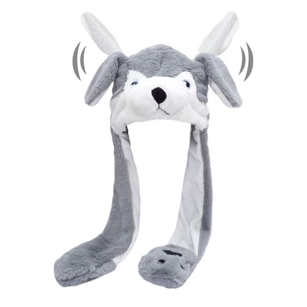 1 Kids/Youth Husky Hat with Paws and Dancing Ears - New