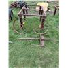 Image 1 : Farm Built Roller Table, Bolt on Bucket Mount Bale Spear & (2) 28" Antique Steel Wheels