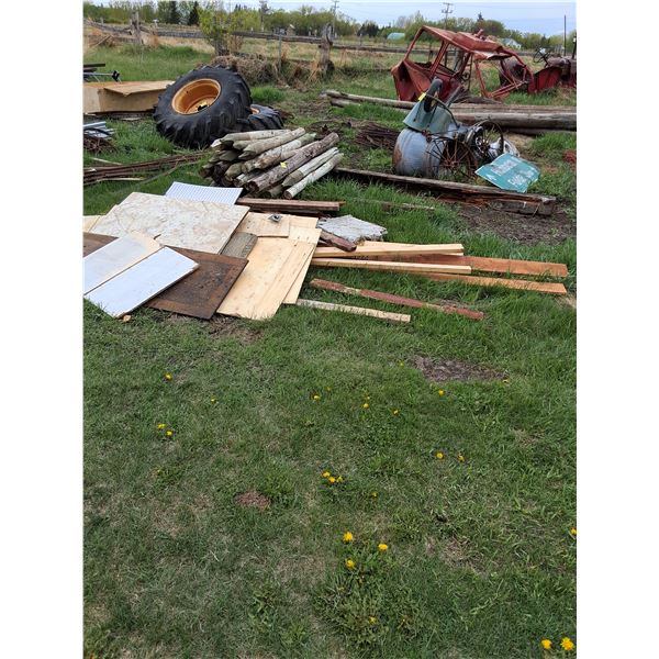 Approximately (30) 6' Posts ( Varying Diameter) & Scrap Lumber