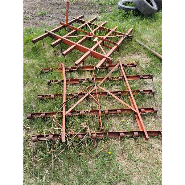 (3) Case 5'  Spring Tine Harrows with Draw Bar