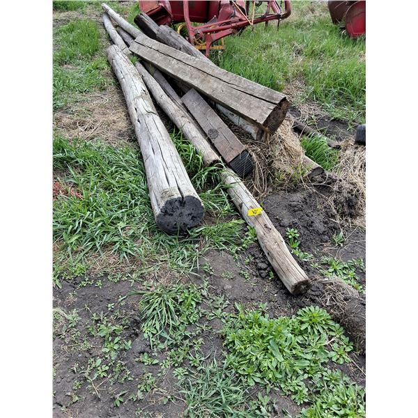 (4) 20' Poles, (1) 12' pole and various large Lumber