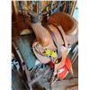 Image 2 : 15" Western Saddle, Rough out Seat, (2) Saddle Pads & Stand Included