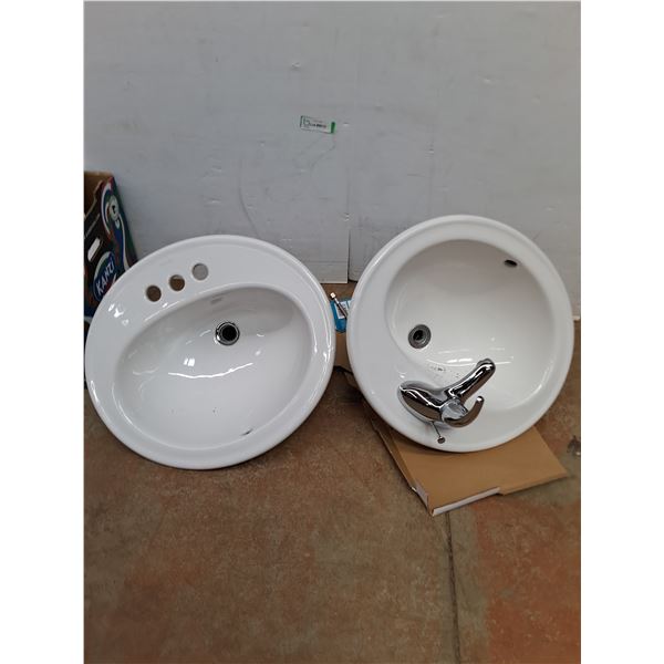 * (2) Kohler Bathroom Sinks and 1 Faucet - Pickup Only