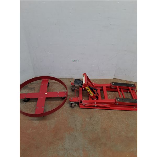 * Black Jack Motorcycle Jack 3' x 16" x 12" - Working & Barrel Roller 2' Dia - Pickup Only