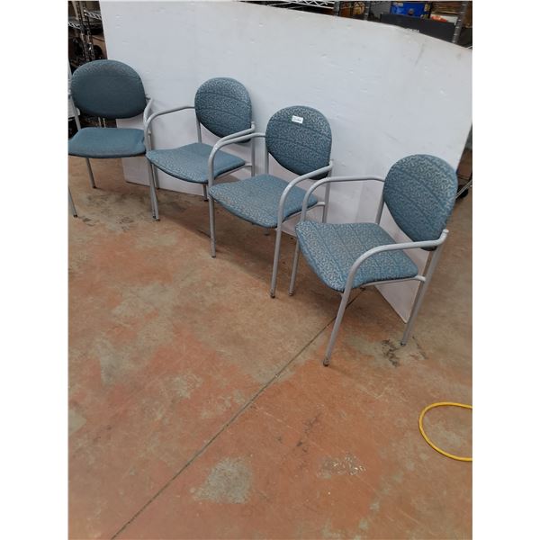 * Set of 4 Stackable Metal Frame Chairs - Some Stains - Pickup Only