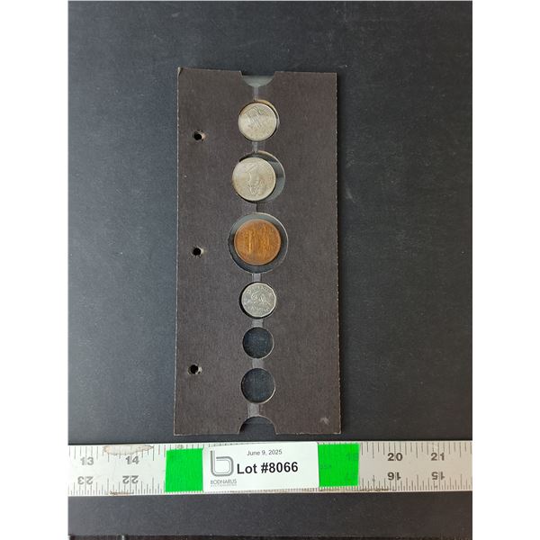 (4) Coins- Canada 50 Cent Coin-1960, Canada Centennial Quarter, Mexico 1954, Canadian Nickel-1960