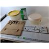 Image 1 : (2) Home Decor Signs Up to 16", (2) Plastic Storage Containers, Humidifier Filter