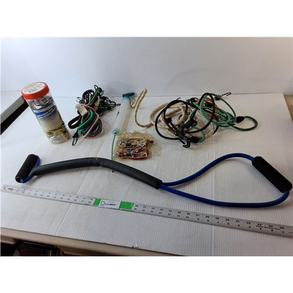 Bungee Cords, Everlast Arm Stretcher, Ball Pump
