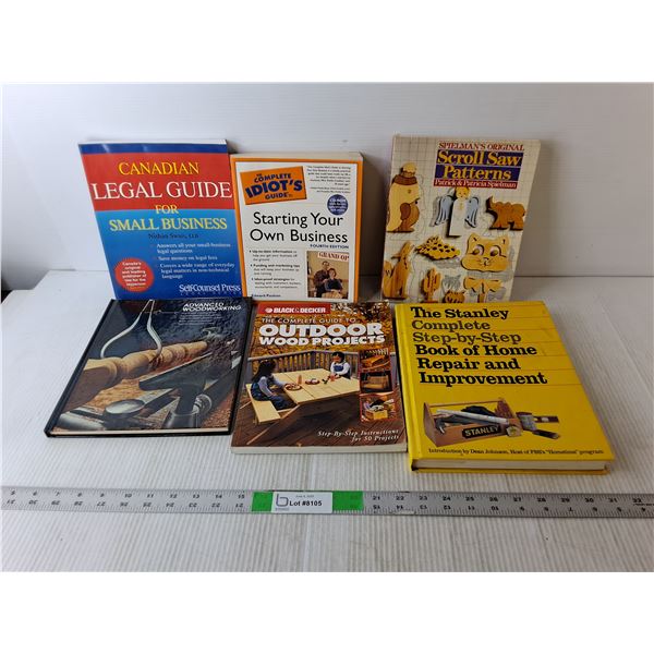 (6) Books- Business, Home Improvement, Woodworking, Misc.