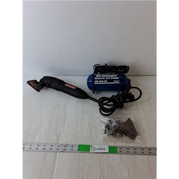 Intex Electric Air Pump & Craftsman Sander- Both Power On