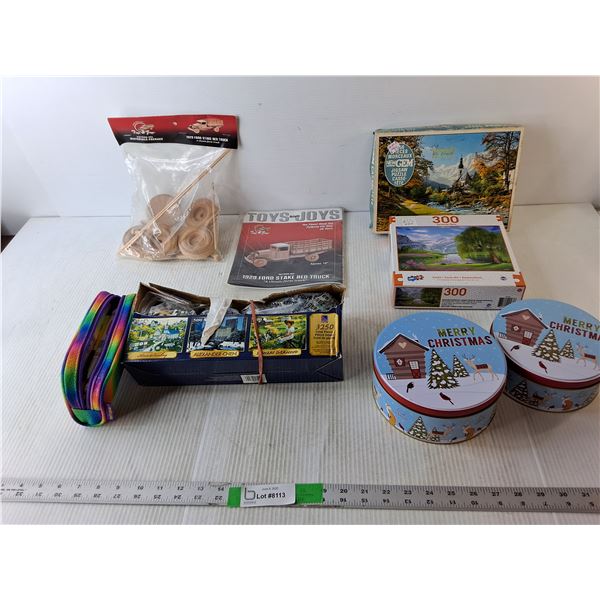 Ford Bed Truck Model Kit, Puzzles, Christmas Tins, Pencil Case
