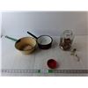 Image 1 : (2) Vintage Pots & Jar of Brackets