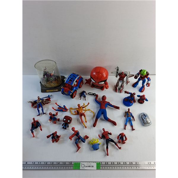 Various Spider Man Toy Figurines