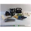 Image 1 : Various Masks, Doll Clothes, Cabelas Gun, Dinosaur Head Decor and Shredders Claw
