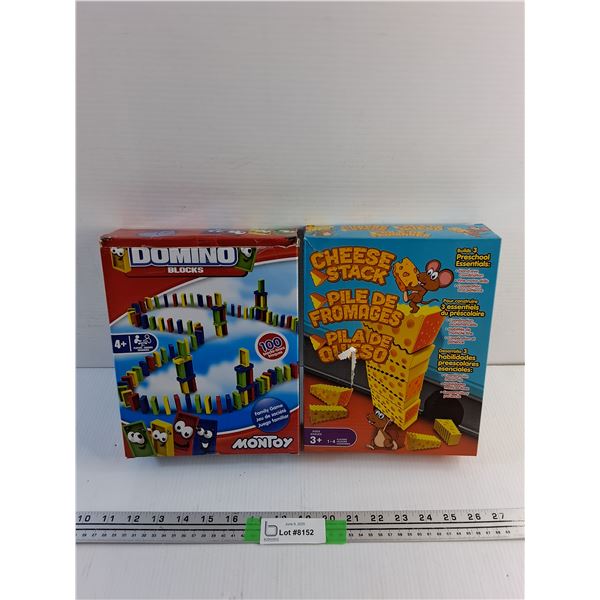 Domino Blocks and Cheese Stack Games