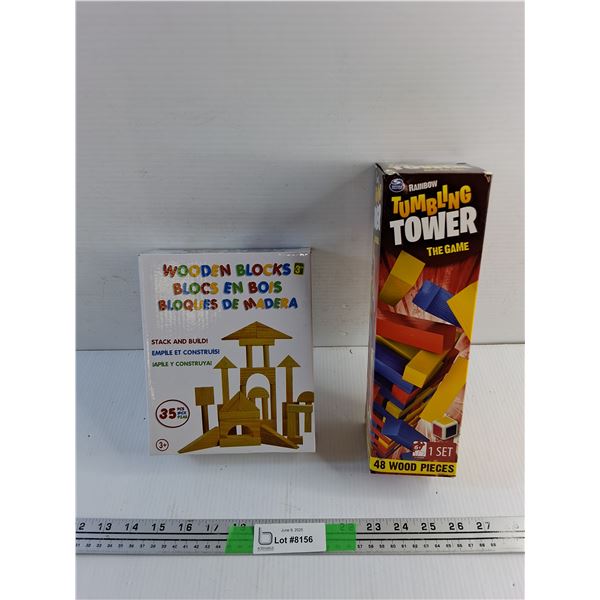 Wooden Blocks and Tumbling Tower Games