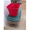 Image 3 : *(2) Plastic Totes - 41" x 21" x 17", One With Lid, Cannot Ship