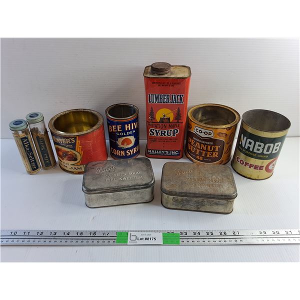 Various Vintage Tins and Bottles