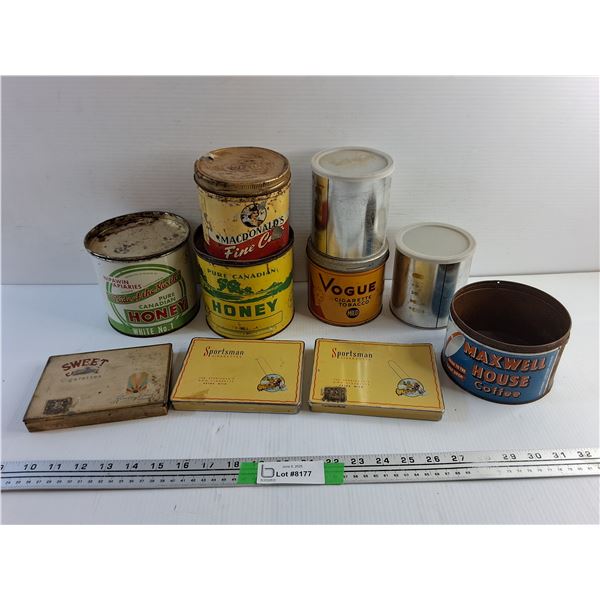 Various Vintage Tins