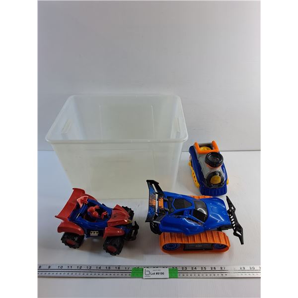 Plastic Container and Various Toys