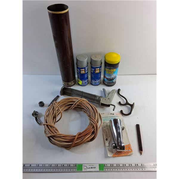 Cord, Caulking Gun, Glass Wipes, Sandals Primer, Fast Dry Anti Rust, Shower Tub Diverter Spout, Misc