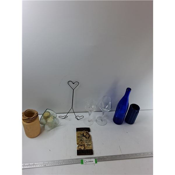 Jar, Wine Glasses, Candle, Misc