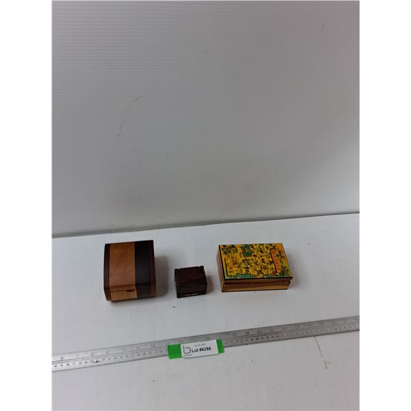 (2) Wooden Box, Ring Box