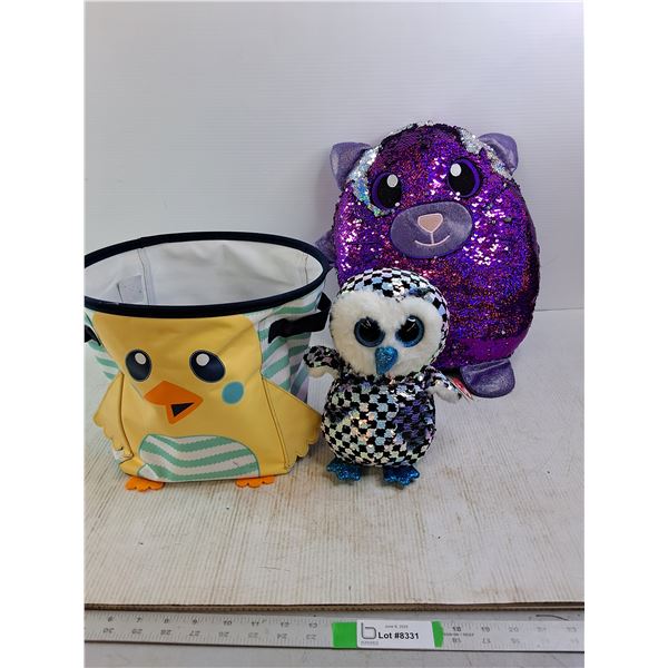Stuffed Animals in Basket