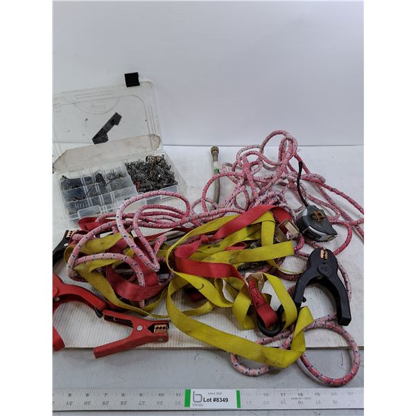 Organizer with Springs, Positive and Negative Clamps, Misc Rope