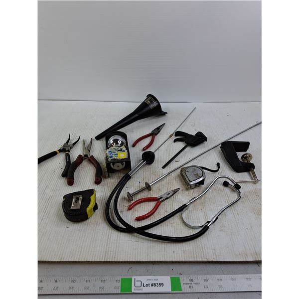 2" Hitch Ball, Pliers, Clamps, Misc