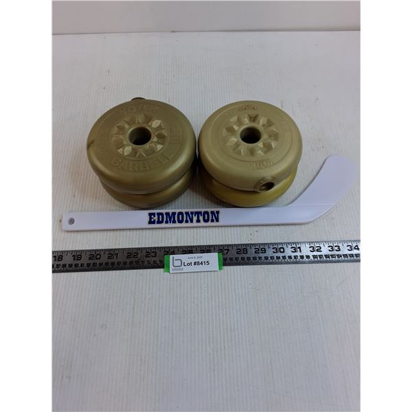 (4) Barbell 2.5lb Weights, Mini "Edmonton" Stick