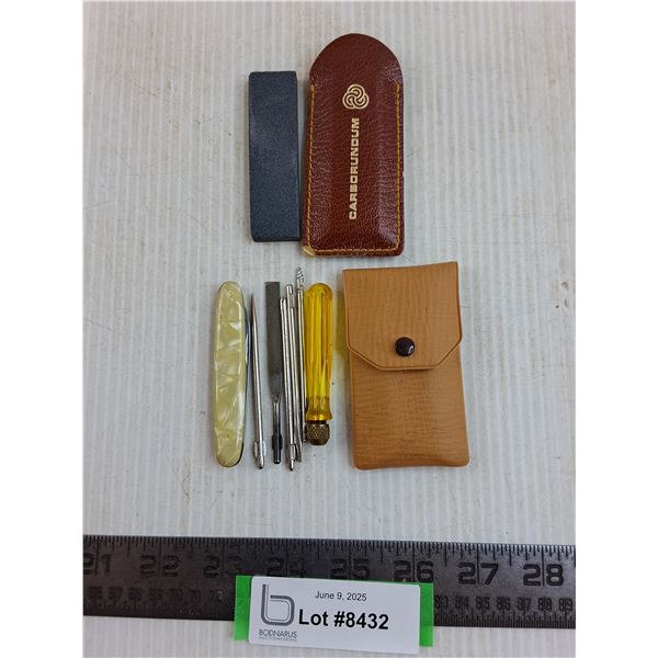Vintage Pocket Knife & Screw Driver, Pocket Sharpening Stone