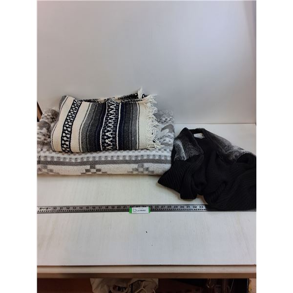 (2) Throw Blankets, Shawl/Scarf