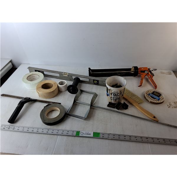Caulking Gun, Level, Track Clips, Misc.
