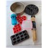 Image 2 : Kitchen Lot- Egg Poacher- As Is, Baking Molds, Bamboo Skewers, Misc.