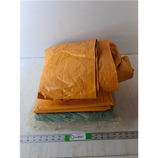 (3) Tarps- 9' x 12', Approx. 9.5' x 7'