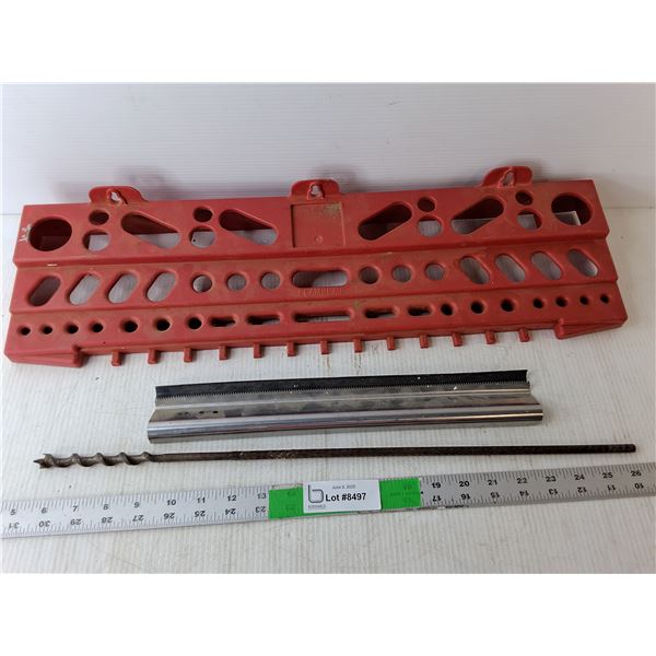 Flambeau Tool Rack, Blade & Wood Auger Bit 21" Long