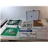 Image 1 : (5) Novelty License Plates, Pyrography Book, (2) Sask. Roughrider Flags, Misc.