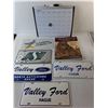 Image 2 : (5) Novelty License Plates, Pyrography Book, (2) Sask. Roughrider Flags, Misc.