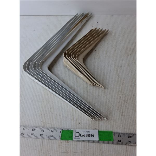 (12) Shelving Brackets- 6" x 8" & 10" x 12"
