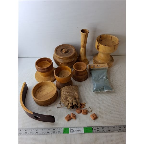 Wood Decor Up to 7.5" Tall, Decorative Sand & Stones