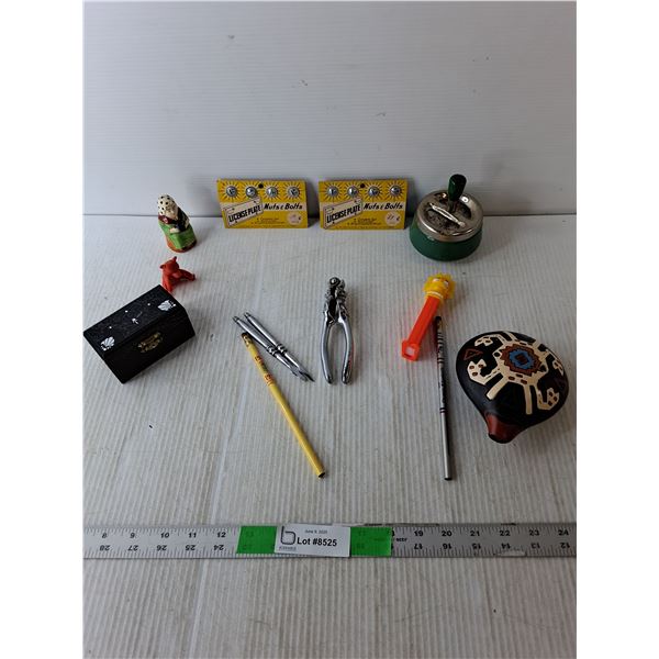 License Plates Nuts & Bolts, Simpsons Pez Containter, Metal Nutcracker, Misc.