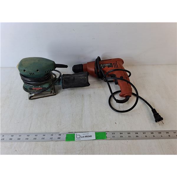King Canada Electric Drill & Mechanics Force Sander- Both Power On