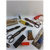 Image 3 : Tin Shears, Hatchet Head, Dry Wall Tools, Bowstring Wax and Misc