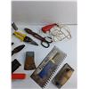 Image 4 : Tin Shears, Hatchet Head, Dry Wall Tools, Bowstring Wax and Misc