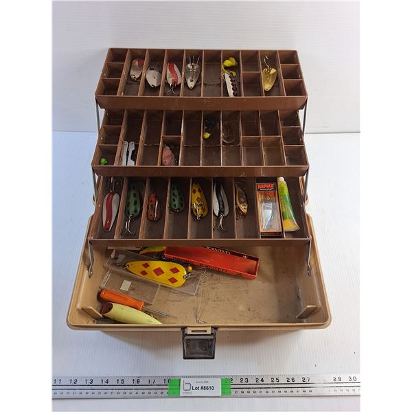 Tackle Box and Assorted Fish Lures