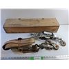 Image 1 : Long Wooden Box, Ratchet Strap and Come Along