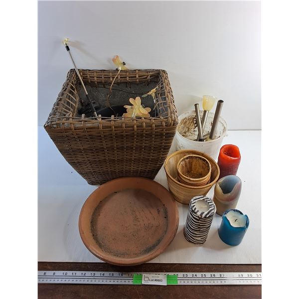 Various Planters, Scented Candles and Outdoor Decor